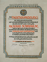 Meisterbrief von 1937